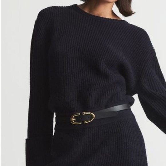 NEW $330 Reiss Jodie Knitted Cashmere Blend Mini Dress - Picture 4 of 4